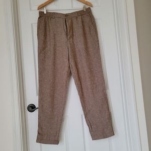 Banana Republic Linen Blend Pants 35 x 32 Brown NWT